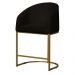 Poltrona Cadeira Banqueta Mia Base Dourada Veludo Preto - Montanaris Decor