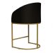 Poltrona Cadeira Banqueta Mia Base Dourada Veludo Preto - Montanaris Decor