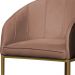 Poltrona Cadeira Banqueta Mia Base Dourada Veludo Rosa - Montanaris Decor