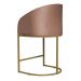 Poltrona Cadeira Banqueta Mia Base Dourada Veludo Rosa - Montanaris Decor