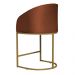 Poltrona Cadeira Banqueta Mia Base Dourada Veludo Terracota - Montanaris Decor