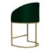 Poltrona Cadeira Banqueta Mia Base Dourada Veludo Verde - Montanaris Decor