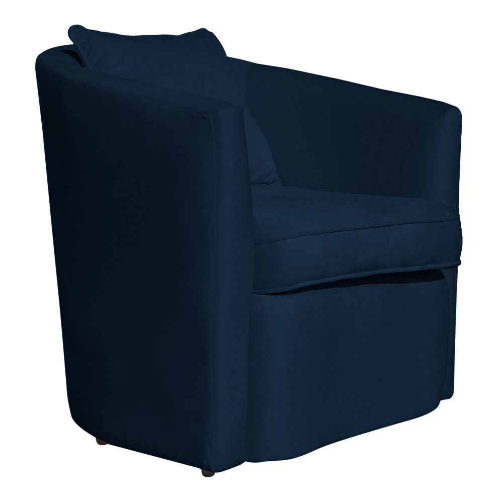 Poltrona Decorativa Alana Veludo Azul Marinho  - Montanaris Decor