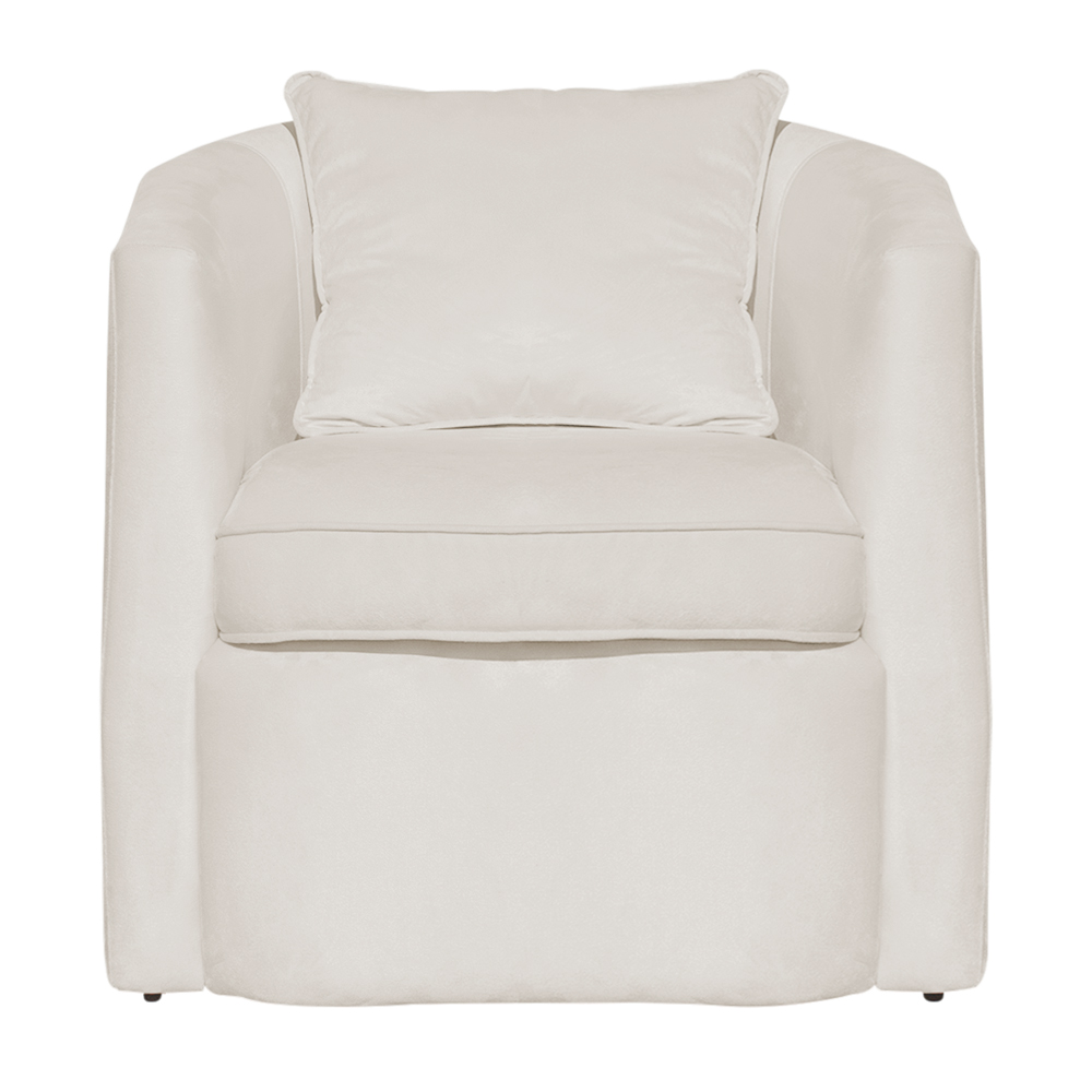 Poltrona Decorativa Alana Veludo Bege - Montanaris Decor