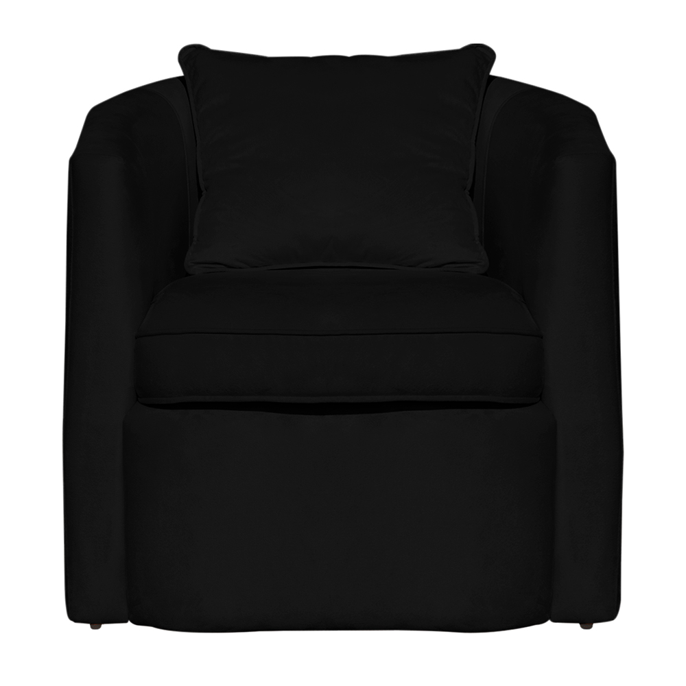 Poltrona Decorativa Alana Veludo Preto - Montanaris Decor