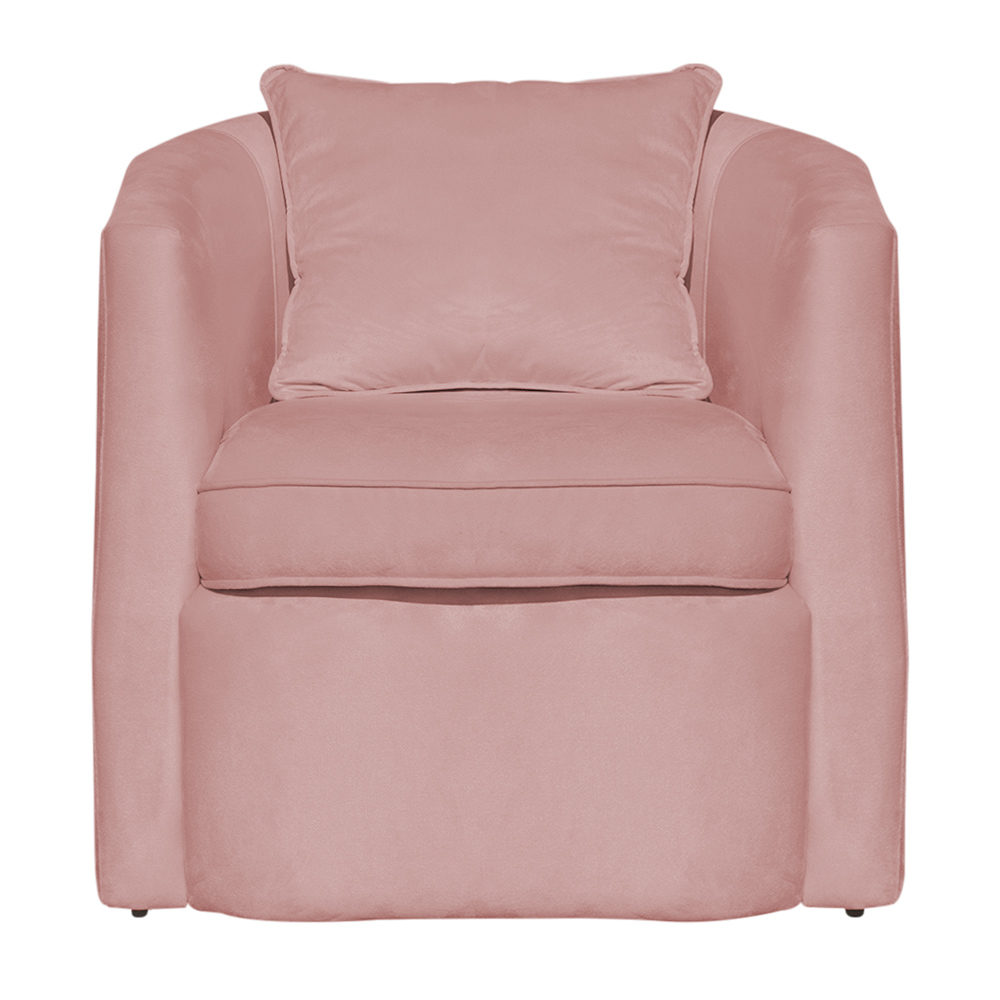 Poltrona Decorativa Alana Veludo Rosa - Montanaris Decor