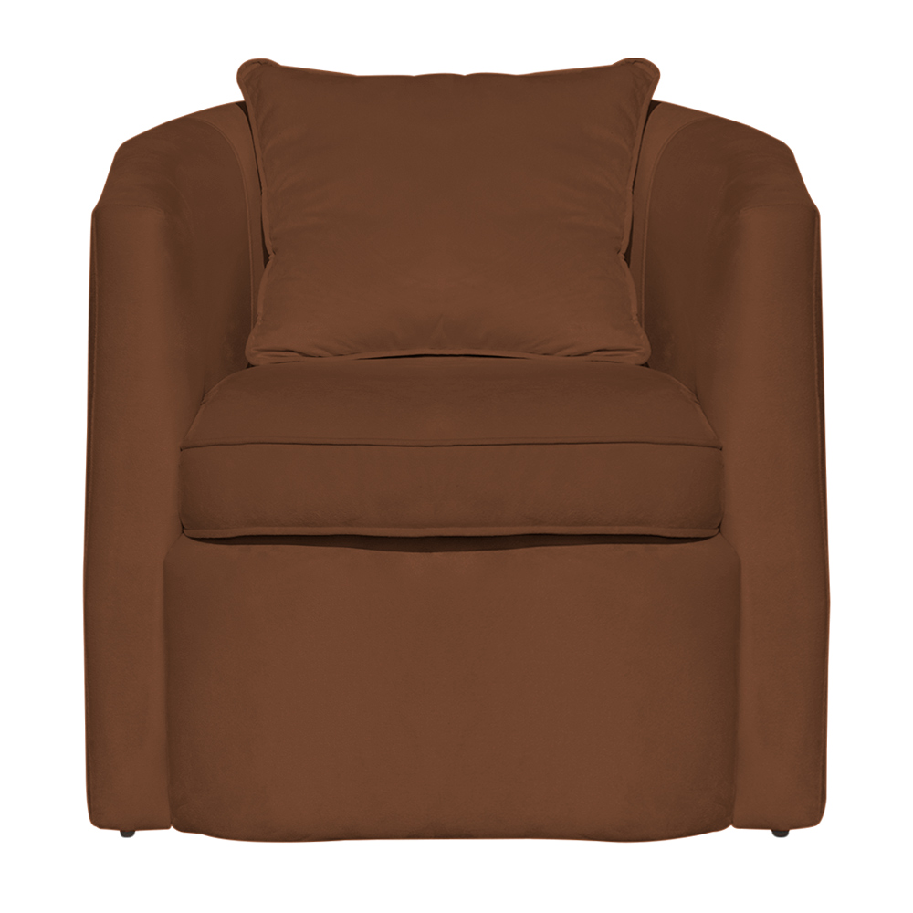 Poltrona Decorativa Alana Veludo Terracota - Montanaris Decor