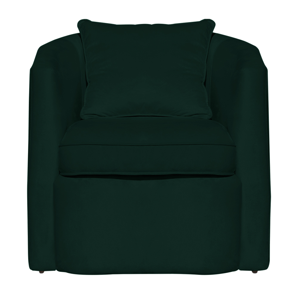 Poltrona Decorativa Alana Veludo Verde - Montanaris Decor