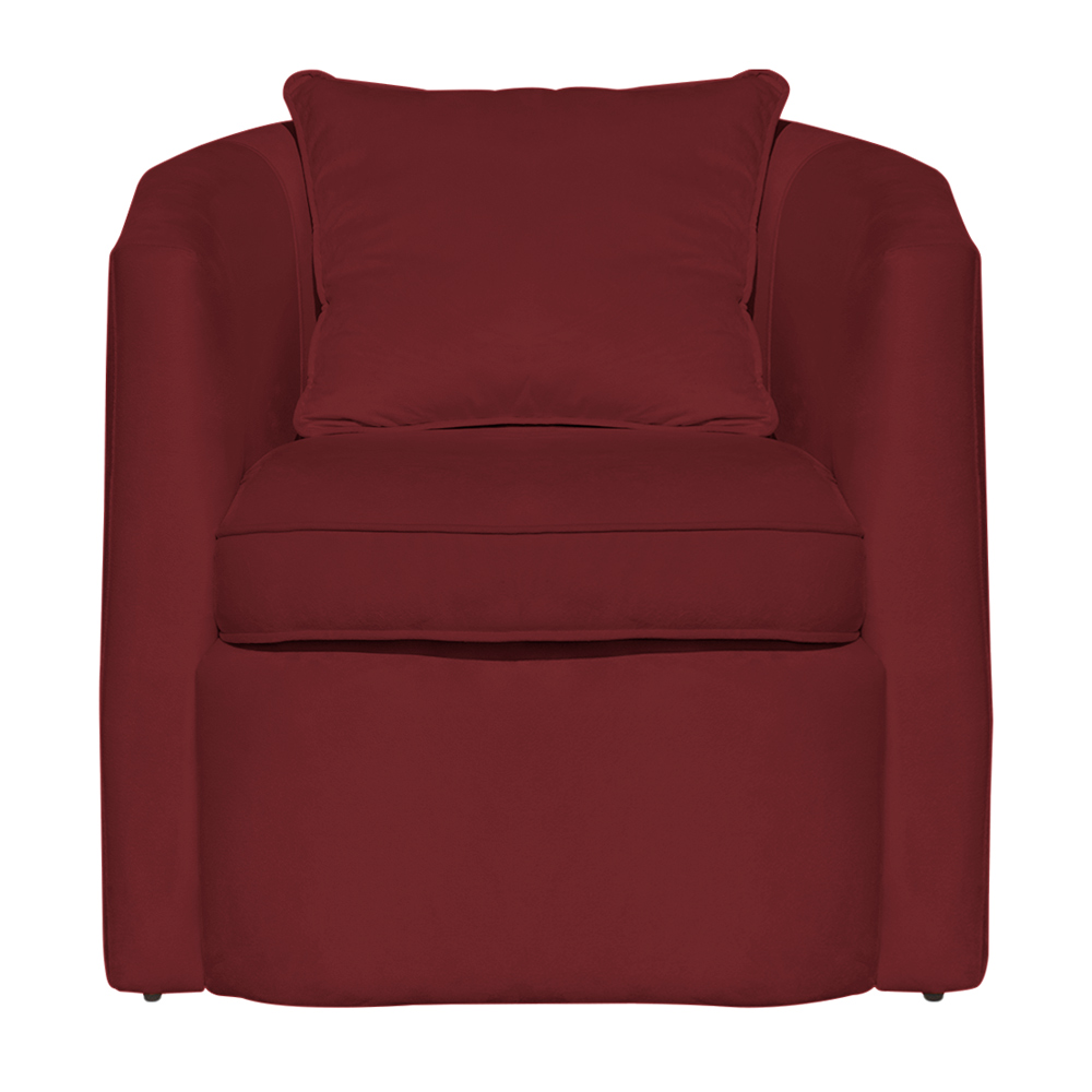 Poltrona Decorativa Alana Veludo Vermelho - Montanaris Decor