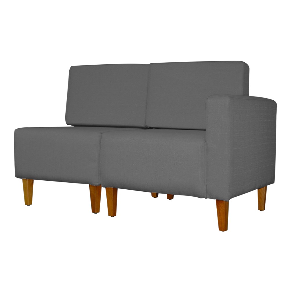 Poltrona Decorativa Alice S/Braça Direita Veludo Cinza- Montanris Decor