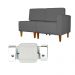 Poltrona Decorativa Alice S/Braça Direita Veludo Cinza- Montanris Decor