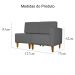 Poltrona Decorativa Alice S/Braça Direita Veludo Cinza- Montanris Decor