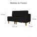 Poltrona Decorativa Alice S/Braça Direita Veludo Preto - Montanris Decor