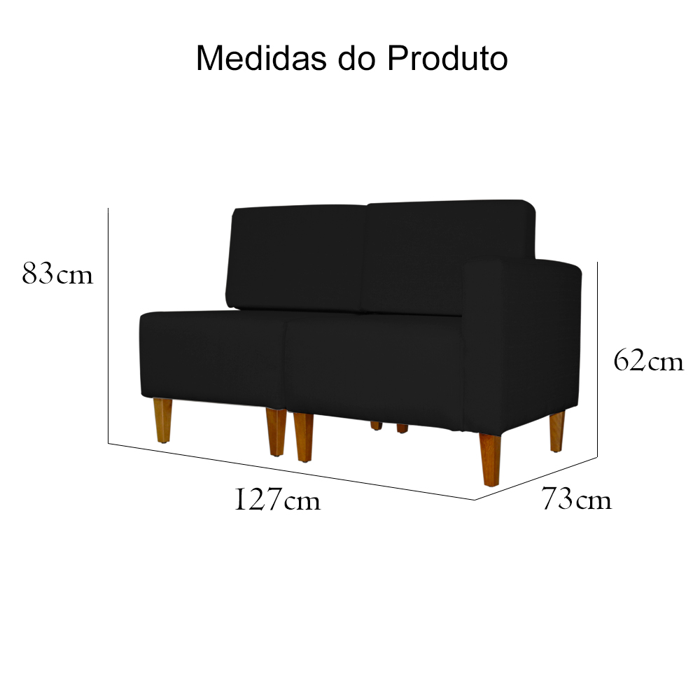 Poltrona Decorativa Alice S/Braça Direita Veludo Preto - Montanris Decor