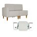Poltrona Decorativa Alice S/Braça Esquerda Veludo Bege - Montanris Decor