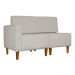 Poltrona Decorativa Alice S/Braça Esquerda Veludo Bege - Montanris Decor