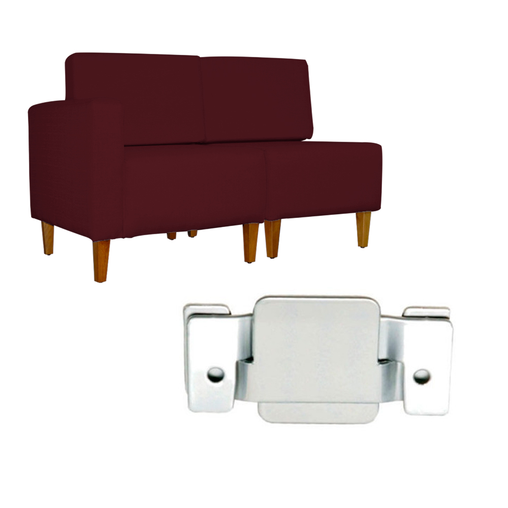 Poltrona Decorativa Alice S/Braça Esquerda Veludo Bordo - Montanris Decor