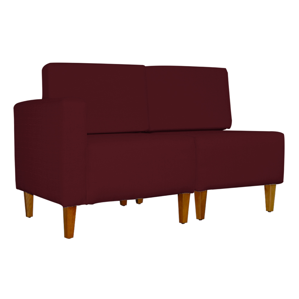 Poltrona Decorativa Alice S/Braça Esquerda Veludo Bordo - Montanris Decor