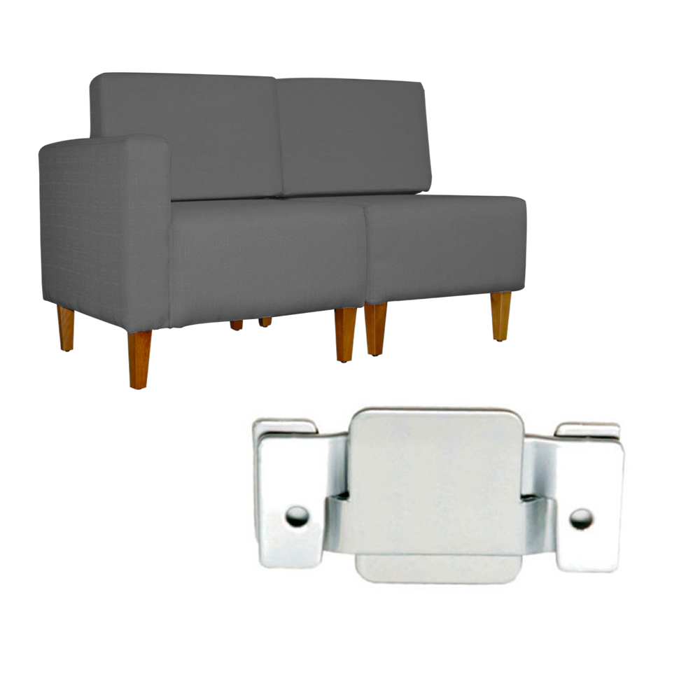 Poltrona Decorativa Alice S/Braça Esquerda Veludo Cinza - Montanris Decor