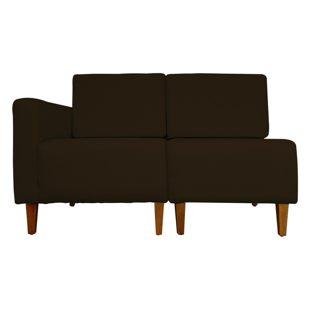 Poltrona Decorativa Alice S/Braça Esquerda Veludo Marrom - Montanris Decor