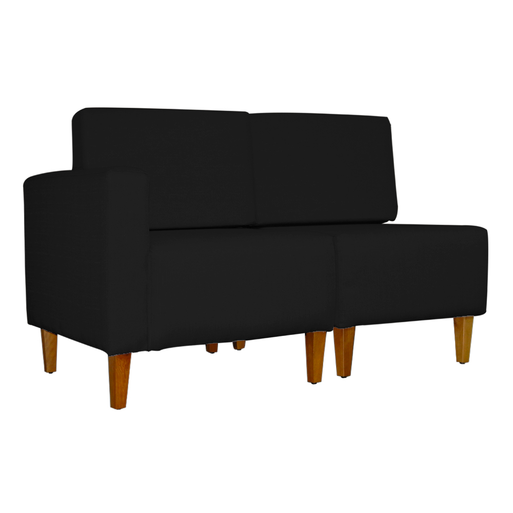 Poltrona Decorativa Alice S/Braça Esquerda Veludo Preto - Montanris Decor