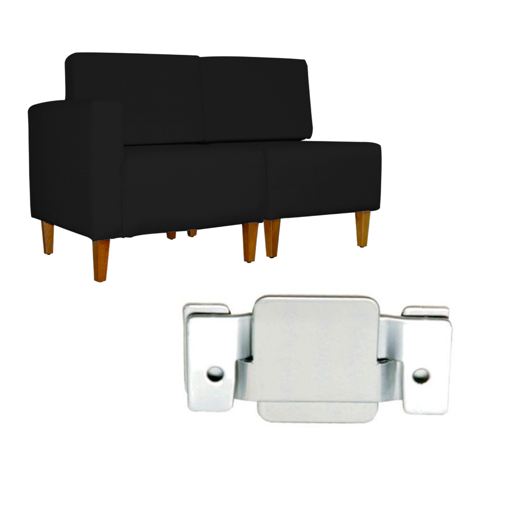 Poltrona Decorativa Alice S/Braça Esquerda Veludo Preto - Montanris Decor