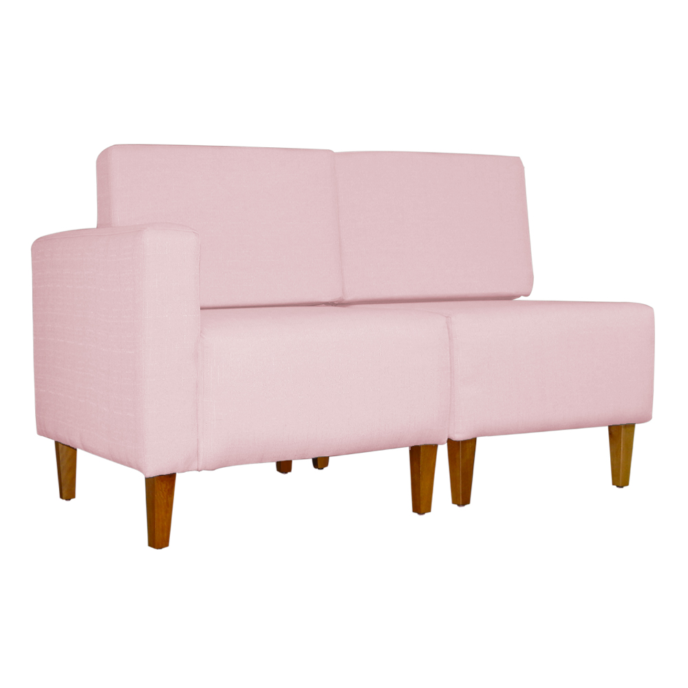 Poltrona Decorativa Alice S/Braça Esquerda Veludo Rosa - Montanris Decor