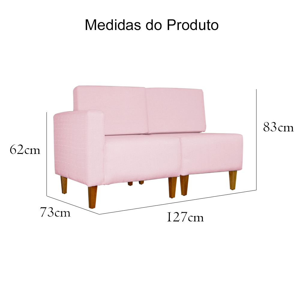 Poltrona Decorativa Alice S/Braça Esquerda Veludo Rosa - Montanris Decor