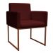 Poltrona Decorativa Base De Ferro Bronze Veludo Bordo - Montanaris Decor