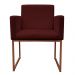 Poltrona Decorativa Base De Ferro Bronze Veludo Bordo - Montanaris Decor