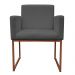 Poltrona Decorativa Base De Ferro Bronze Veludo Cinza - Montanaris Decor