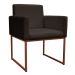 Poltrona Decorativa Base De Ferro Bronze Veludo Marrom - Montanaris Decor