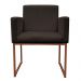 Poltrona Decorativa Base De Ferro Bronze Veludo Marrom - Montanaris Decor