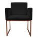 Poltrona Decorativa Base De Ferro Bronze Veludo Preto - Montanaris Decor