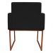 Poltrona Decorativa Base De Ferro Bronze Veludo Preto - Montanaris Decor