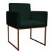 Poltrona Decorativa Base De Ferro Bronze Veludo Verde - Montanaris Decor