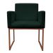 Poltrona Decorativa Base De Ferro Bronze Veludo Verde - Montanaris Decor