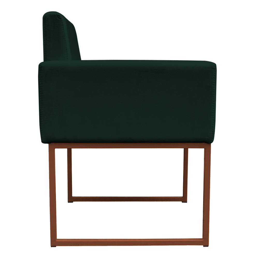 Poltrona Decorativa Base De Ferro Bronze Veludo Verde - Montanaris Decor