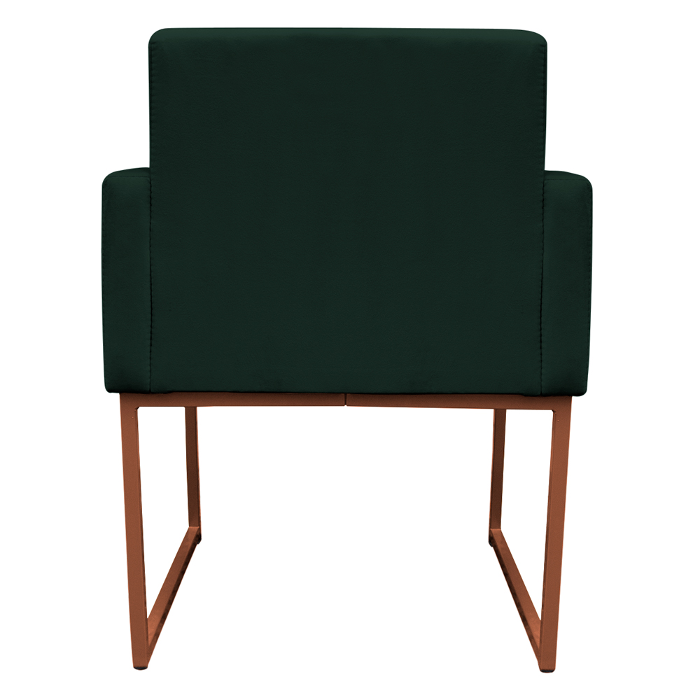 Poltrona Decorativa Base De Ferro Bronze Veludo Verde - Montanaris Decor