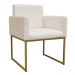 Poltrona Decorativa Base De Ferro Gold Veludo Bege - Montanaris Decor