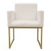 Poltrona Decorativa Base De Ferro Gold Veludo Bege - Montanaris Decor