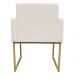 Poltrona Decorativa Base De Ferro Gold Veludo Bege - Montanaris Decor