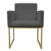 Poltrona Decorativa Base De Ferro Gold Veludo Cinza - Montanaris Decor