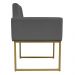 Poltrona Decorativa Base De Ferro Gold Veludo Cinza - Montanaris Decor
