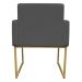 Poltrona Decorativa Base De Ferro Gold Veludo Cinza - Montanaris Decor