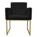 Poltrona Decorativa Base De Ferro Gold Veludo Preto - Montanaris Decor