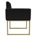 Poltrona Decorativa Base De Ferro Gold Veludo Preto - Montanaris Decor