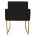 Poltrona Decorativa Base De Ferro Gold Veludo Preto - Montanaris Decor