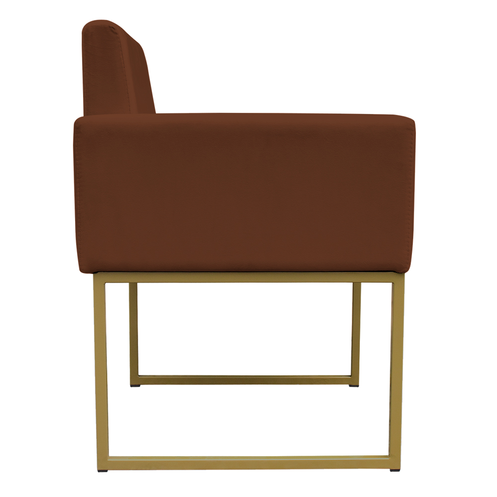 Poltrona Decorativa Base De Ferro Gold Veludo Terracota - Montanaris Decor