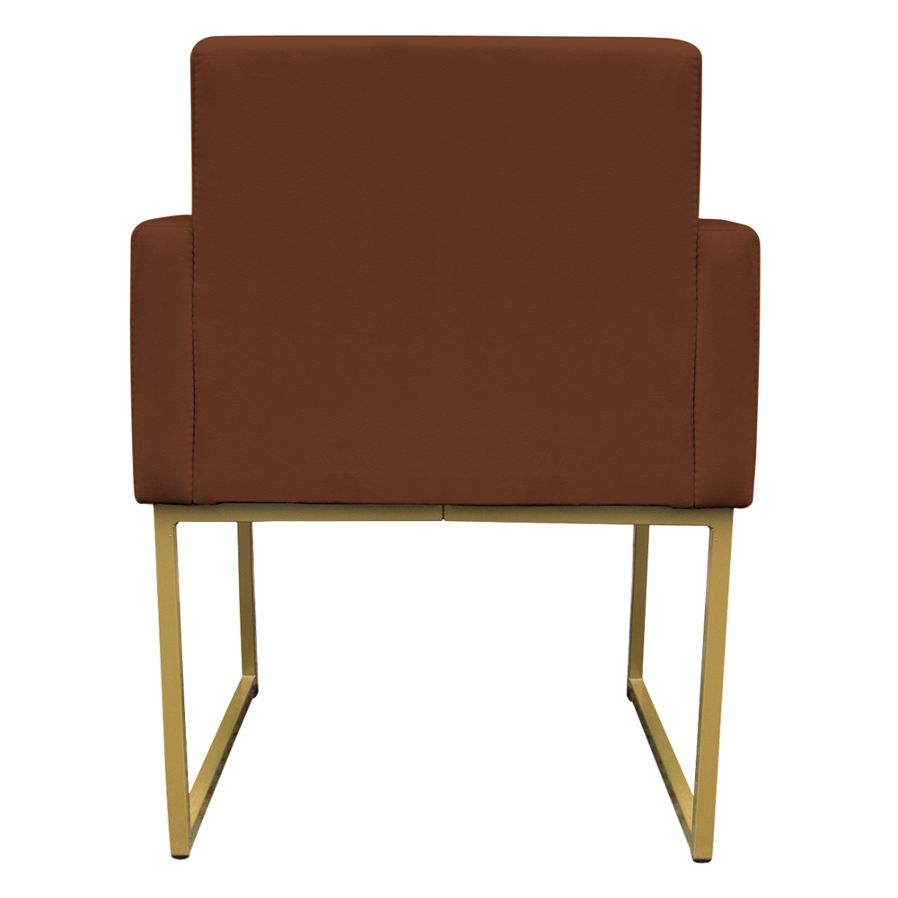 Poltrona Decorativa Base De Ferro Gold Veludo Terracota - Montanaris Decor